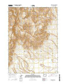Warner Peak Oregon Current topographic map, 1:24000 scale, 7.5 X 7.5 Minute, Year 2014
