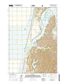 Winchester Bay Oregon Current topographic map, 1:24000 scale, 7.5 X 7.5 Minute, Year 2014