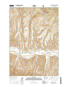 Wolfinger Butte Oregon Current topographic map, 1:24000 scale, 7.5 X 7.5 Minute, Year 2014