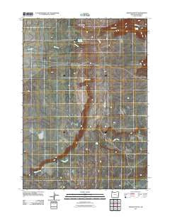 Wrangle Butte Oregon Historical topographic map, 1:24000 scale, 7.5 X 7.5 Minute, Year 2011