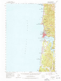 Yaquina Oregon Historical topographic map, 1:62500 scale, 15 X 15 Minute, Year 1957