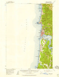 Yaquina Oregon Historical topographic map, 1:62500 scale, 15 X 15 Minute, Year 1957