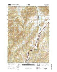 Yoncalla Oregon Current topographic map, 1:24000 scale, 7.5 X 7.5 Minute, Year 2014