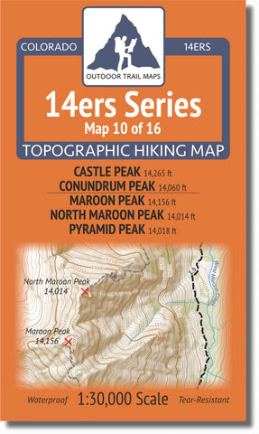 Buy map Colorado 14ers Map Series 10 of 16 - Castle, Conundrum | Maroon, North Maroon, Pyramid
