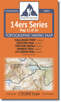 Buy map Colorado 14ers Map Series 12 of 16 - Challenger, Crestone, Crestone Needle, Humbolt, Kit Carson