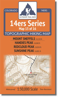 Buy map Colorado 14ers Map Series 15 of 16 - Sneffels | Handies, Redcloud, Sunshine