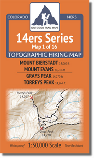 Buy map olorado 14ers Map Series 1 of 16 - Bierstadt, Evans | Grays, Torreys
