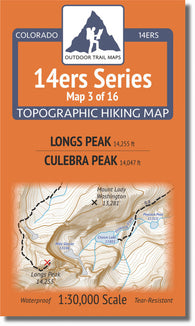 Buy map Colorado 14ers Map Series 3 of 16 - Longs Peak | Culebra Peak