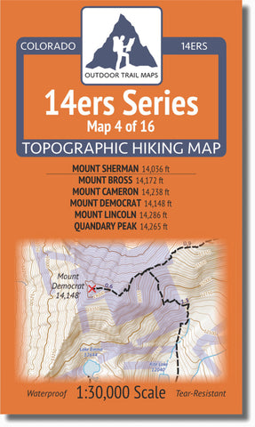 Buy map Colorado 14ers Map Series 4 of 16 - Sherman | Bross, Cameron, Democrat, Lincoln, Quandary