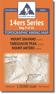 Buy map Colorado 14ers Map Series 9 of 16 - Shavano, Tabeguache | Antero