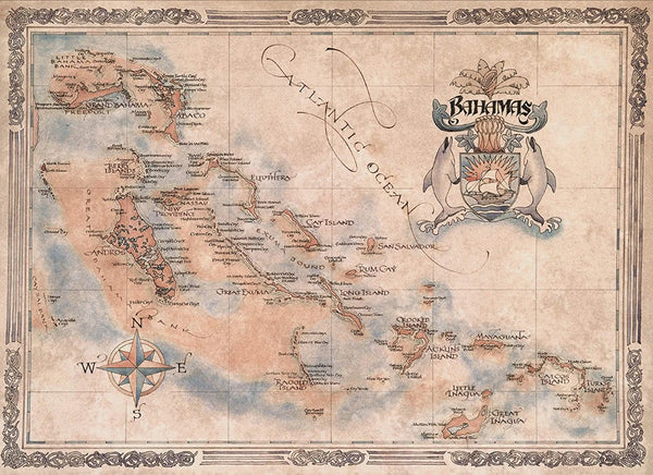 Buy map Bahamas Antique-Style Map