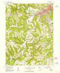 Aliquippa Pennsylvania Historical topographic map, 1:24000 scale, 7.5 X 7.5 Minute, Year 1954