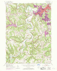 Aliquippa Pennsylvania Historical topographic map, 1:24000 scale, 7.5 X 7.5 Minute, Year 1954