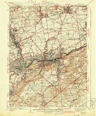 Allentown Pennsylvania Historical topographic map, 1:62500 scale, 15 X 15 Minute, Year 1939
