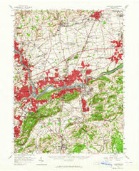 Allentown Pennsylvania Historical topographic map, 1:62500 scale, 15 X 15 Minute, Year 1957