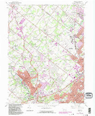 Ambler Pennsylvania Historical topographic map, 1:24000 scale, 7.5 X 7.5 Minute, Year 1966