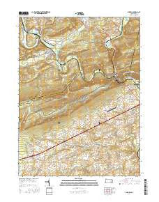 Auburn Pennsylvania Current topographic map, 1:24000 scale, 7.5 X 7.5 Minute, Year 2016