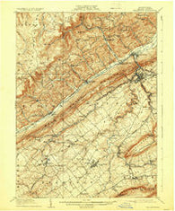 Bellefonte Pennsylvania Historical topographic map, 1:62500 scale, 15 X 15 Minute, Year 1909