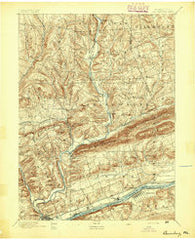 Bloomsburg Pennsylvania Historical topographic map, 1:62500 scale, 15 X 15 Minute, Year 1894