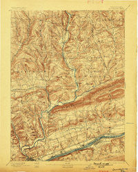 Bloomsburg Pennsylvania Historical topographic map, 1:62500 scale, 15 X 15 Minute, Year 1894