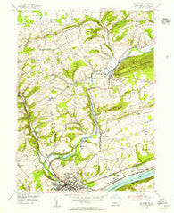 Bloomsburg Pennsylvania Historical topographic map, 1:24000 scale, 7.5 X 7.5 Minute, Year 1953