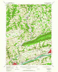 Bloomsburg Pennsylvania Historical topographic map, 1:62500 scale, 15 X 15 Minute, Year 1954