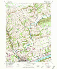 Bloomsburg Pennsylvania Historical topographic map, 1:24000 scale, 7.5 X 7.5 Minute, Year 1953