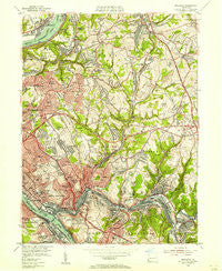 Braddock Pennsylvania Historical topographic map, 1:24000 scale, 7.5 X 7.5 Minute, Year 1953