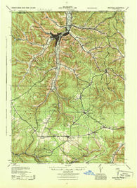 Bradford Pennsylvania Historical topographic map, 1:62500 scale, 15 X 15 Minute, Year 1944