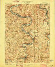 Brownsville Pennsylvania Historical topographic map, 1:62500 scale, 15 X 15 Minute, Year 1902