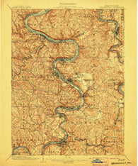 Brownsville Pennsylvania Historical topographic map, 1:62500 scale, 15 X 15 Minute, Year 1906