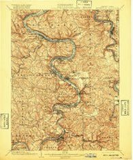 Brownsville Pennsylvania Historical topographic map, 1:62500 scale, 15 X 15 Minute, Year 1906