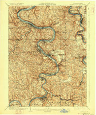 Brownsville Pennsylvania Historical topographic map, 1:62500 scale, 15 X 15 Minute, Year 1906