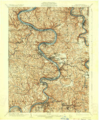 Brownsville Pennsylvania Historical topographic map, 1:62500 scale, 15 X 15 Minute, Year 1933