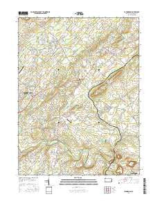 Buckingham Pennsylvania Current topographic map, 1:24000 scale, 7.5 X 7.5 Minute, Year 2016