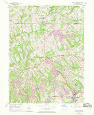 Burgettstown Pennsylvania Historical topographic map, 1:24000 scale, 7.5 X 7.5 Minute, Year 1954