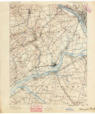 Burlington New Jersey Historical topographic map, 1:62500 scale, 15 X 15 Minute, Year 1890