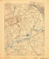 Burlington New Jersey Historical topographic map, 1:62500 scale, 15 X 15 Minute, Year 1893