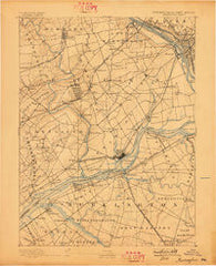 Burlington New Jersey Historical topographic map, 1:62500 scale, 15 X 15 Minute, Year 1893