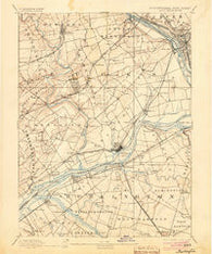 Burlington New Jersey Historical topographic map, 1:62500 scale, 15 X 15 Minute, Year 1893