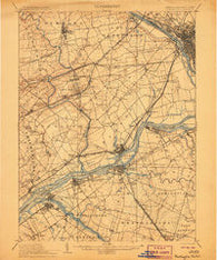 Burlington New Jersey Historical topographic map, 1:62500 scale, 15 X 15 Minute, Year 1906