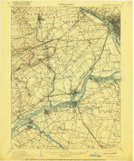 Burlington New Jersey Historical topographic map, 1:62500 scale, 15 X 15 Minute, Year 1906