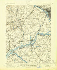 Burlington New Jersey Historical topographic map, 1:62500 scale, 15 X 15 Minute, Year 1906