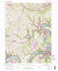 California Pennsylvania Historical topographic map, 1:24000 scale, 7.5 X 7.5 Minute, Year 1954