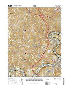 California Pennsylvania Current topographic map, 1:24000 scale, 7.5 X 7.5 Minute, Year 2016