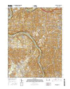 Carmichaels Pennsylvania Current topographic map, 1:24000 scale, 7.5 X 7.5 Minute, Year 2016