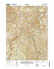 Carrolltown Pennsylvania Current topographic map, 1:24000 scale, 7.5 X 7.5 Minute, Year 2016