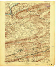 Catawissa Pennsylvania Historical topographic map, 1:62500 scale, 15 X 15 Minute, Year 1892