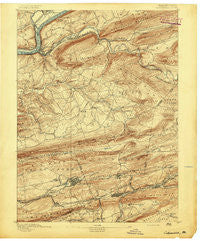 Catawissa Pennsylvania Historical topographic map, 1:62500 scale, 15 X 15 Minute, Year 1892