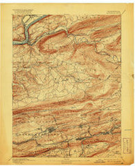 Catawissa Pennsylvania Historical topographic map, 1:62500 scale, 15 X 15 Minute, Year 1894